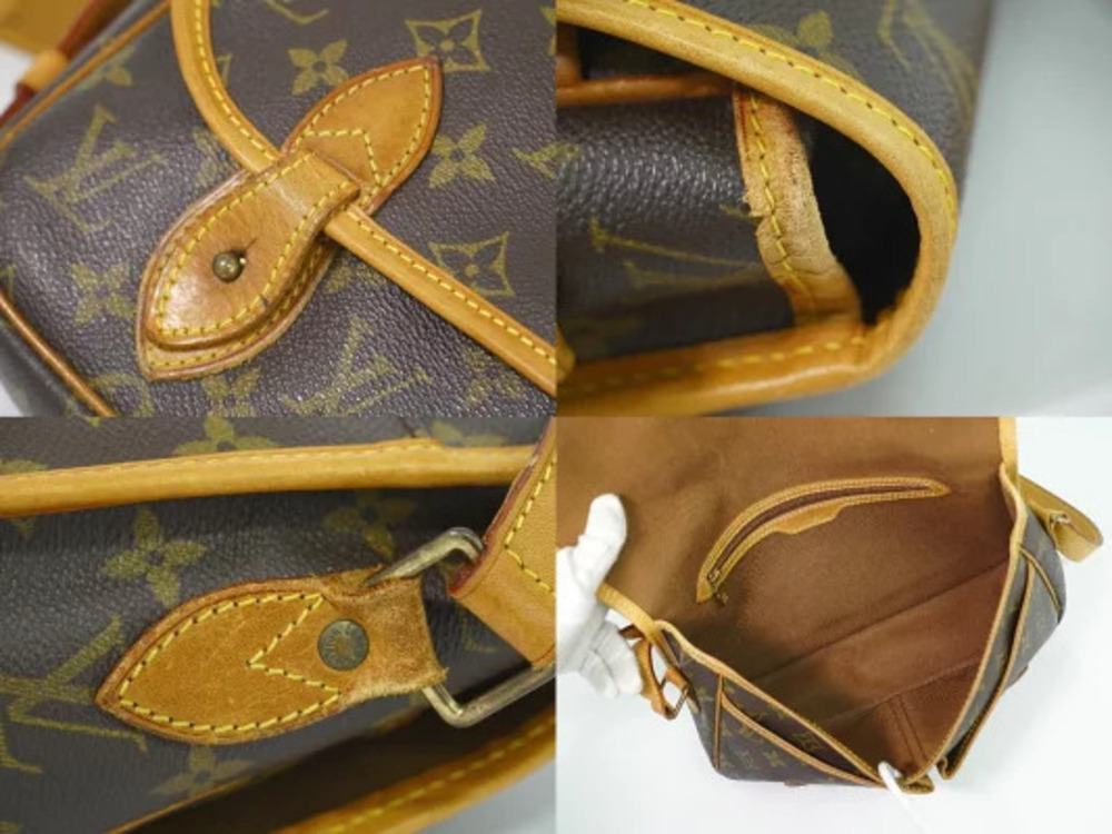 Louis Vuitton LV Gibeciere Pochette Shoulder Bag Leather Brown - Picture 8 of 9